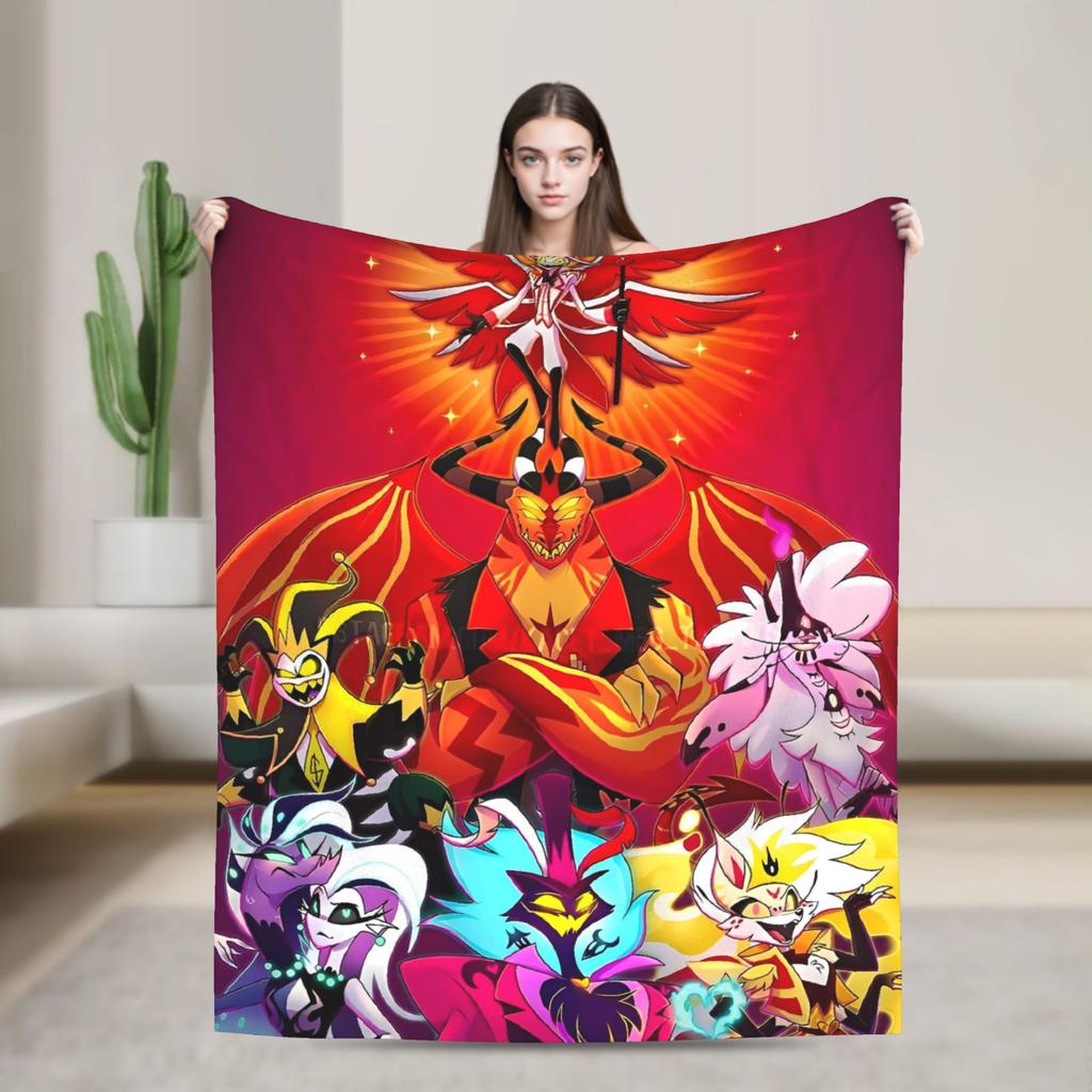 Soft Warm Blanket Decorative Helluva Boss Loona Throw Blanket  Flannel Bedspread For Outdoor Aesthetic Sofa Bed Cover