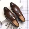 New pointed leather shoes men's fashion business dress casual shoes foreign trade driving loafers large size small leather shoes