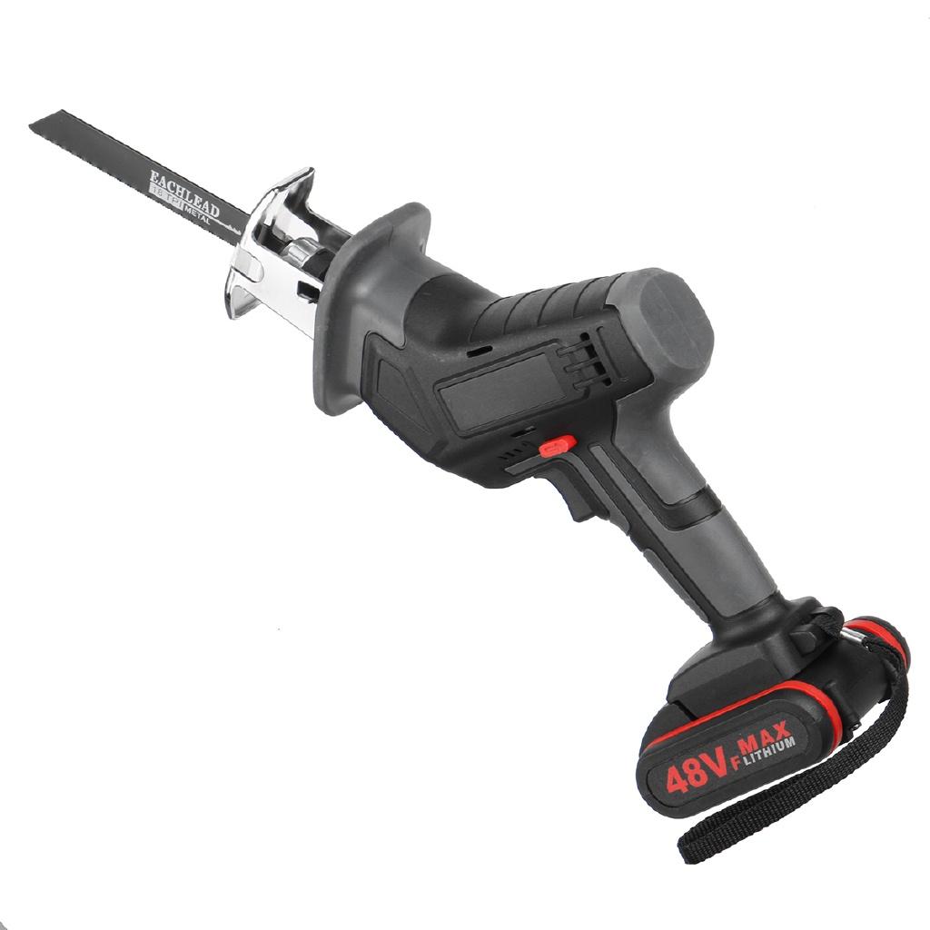 48V Cordless Reciprocating Saw Kit Outdoor Electric Saw with 4PCS Blades for Wood Metal Cutting Power Tools