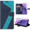 Case - E.F.CONNECTION - For Xiaomi Redmi Note 13 Pro+ 5G - Leather Effect - Blue - Shockproof with Tempered Glasses