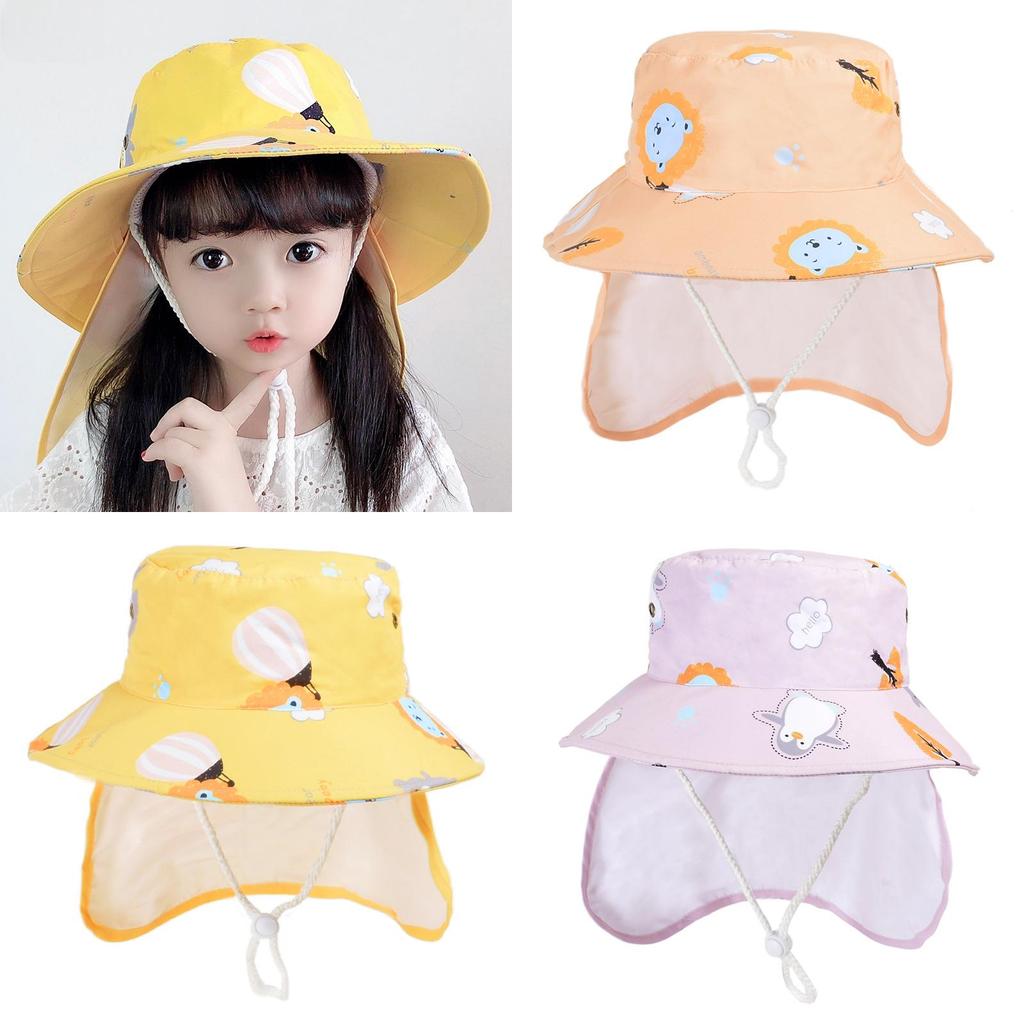 Sommer Kinder Sonnenhut mit breiter Krempe und Nackenschutz für Outdoor-Schutz
