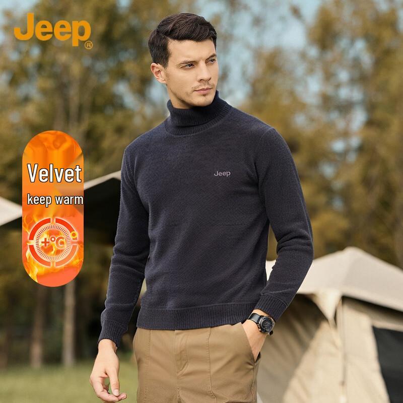 JEEP Men s Winter Solid Turtleneck Sweater XL