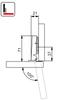 Furniture hinge 35mm ZP01, overlay, soft closing, wood screw
