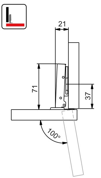 Furniture hinge 35mm ZP01, overlay, soft closing, wood screw