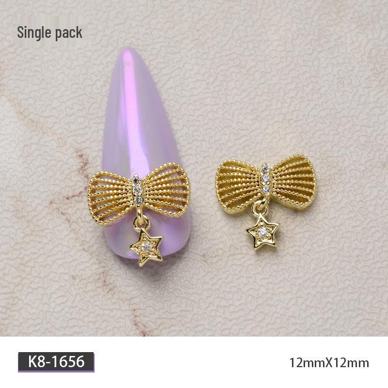 Luxury Zirconia Rhinestone Bow Nail Art Accessories