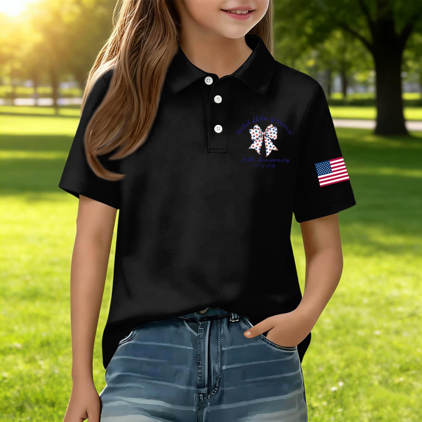 

Children s Daily Casual Short-sleeved Print Tops T-shirts Shirts 110 чёрный