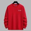 Men's Loose Fit Round Neck Hoodie with Long Sleeves and Velvet Layer, Autumn/Winter Style
