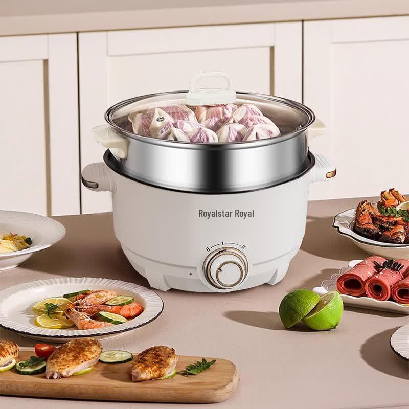 Royalstar 3.5L Multi-functional Electric Hot Pot with Steamer CN plug (adapter included)