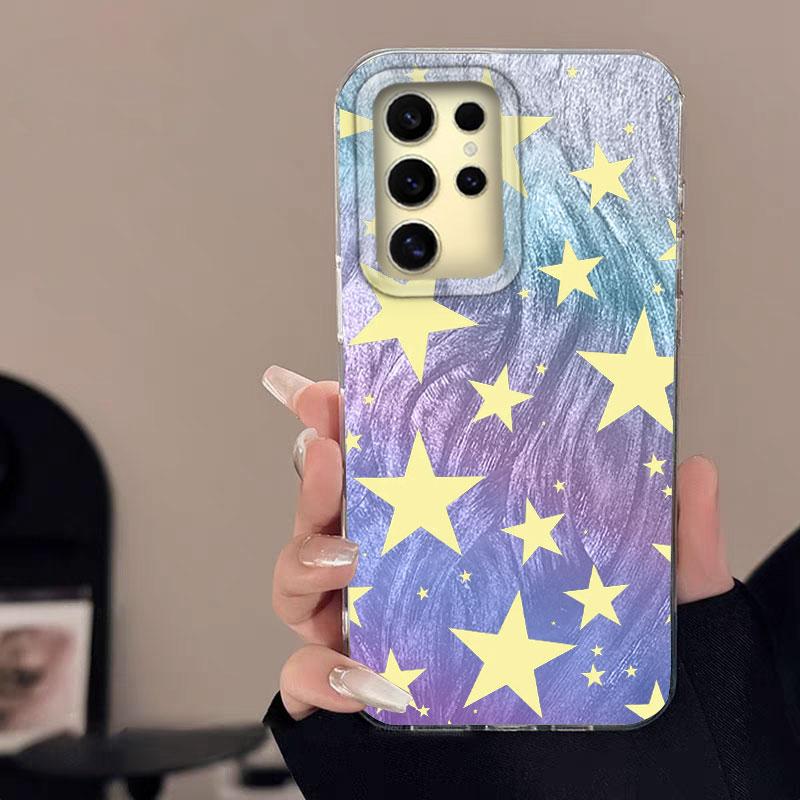 For Samsung Galaxy A56 A15 A25 A55 A35 A16 A26 A36 S24 S25 Plus Ultra 5G Phone Case Feather Gauze Rainbow Butterfly Bumper Cover