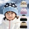 Kids Winter Warm Knitted Set Pom‑pom Hat Scarf Gloves 3‑Pcs Set Or Single Beanie Hat Windproof Ear Protection For Boys Girls Cold Weather Outdoor