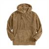 Men's Hoodie with Thick Corduroy Long Sleeves and Solid Color Kangaroo Pockets, Hanging Shoulder Hooded Sweatshirt