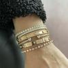 2025 New Arrived Women Wedding Jewelry Open Adjusted Size Micro Paved CZ Fashion Heart Shape Bangle Bracelet