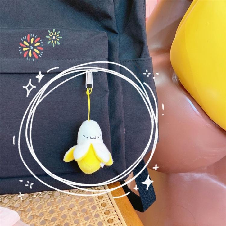 Playful Banana Keychain Toy Soft Plush Keyring Colorful Key Chain Accessories for Women and Men Car Interior Decoration
