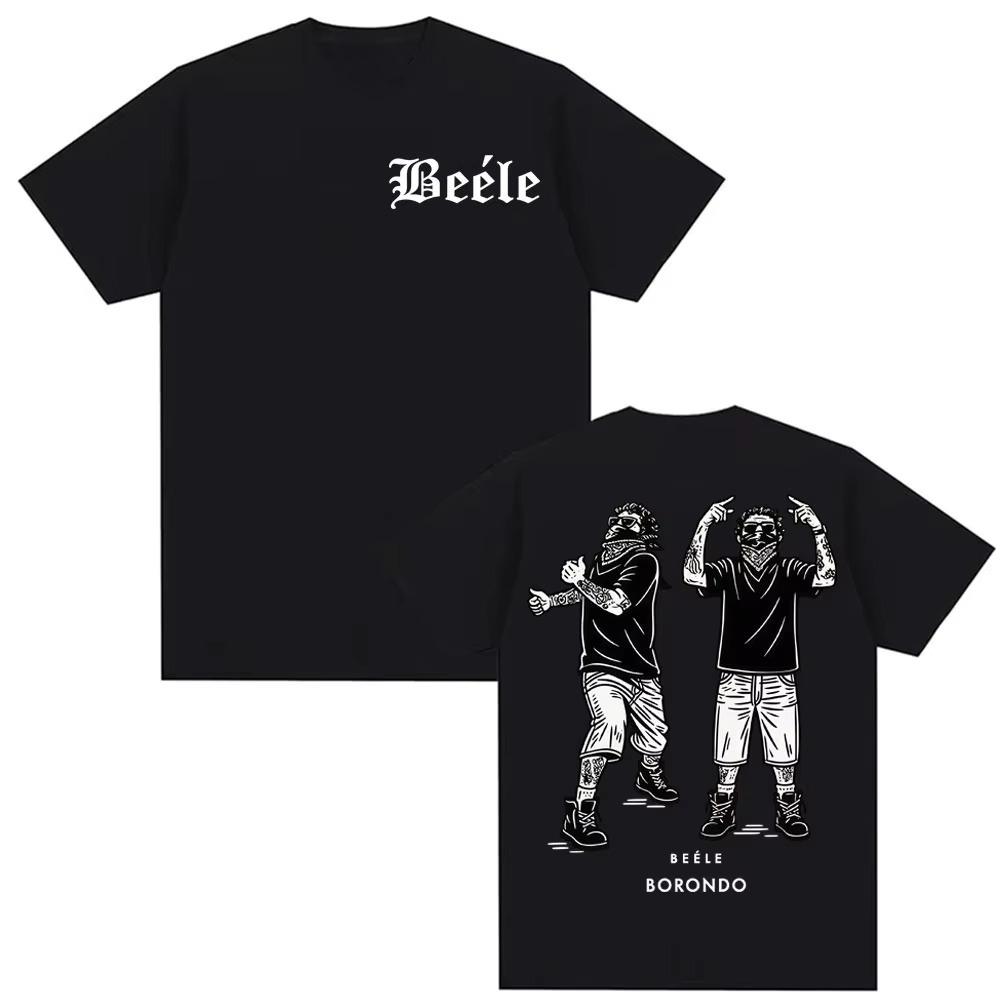 Rapper Beele Borondo Tour Mens and Womens Retro Fashion Classic Y2k 2026 Spring Summer New Fashion Print Pure Cotton Tshirt