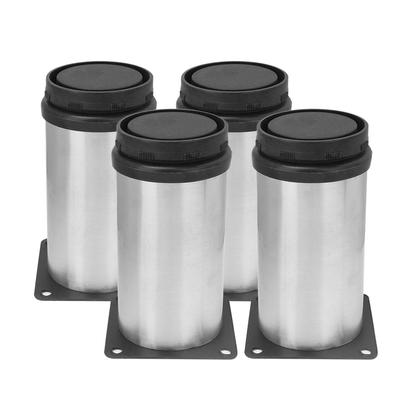 4 Stuks Roestvrij Staal Plating Verstelbare Ronde Meubelpoten 50 x 100mm voor Bank Salontafel
