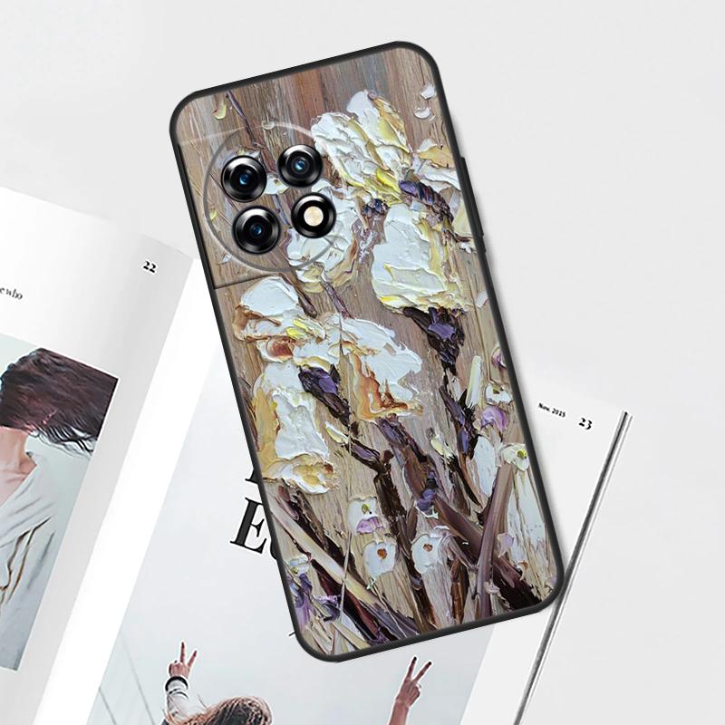 3D Flower Relief Case For OnePlus Nord CE 5 3 4 Lite N20 N30 OnePlus 15 13 12 11 10 Pro 12R 13R 10T 13T Cover