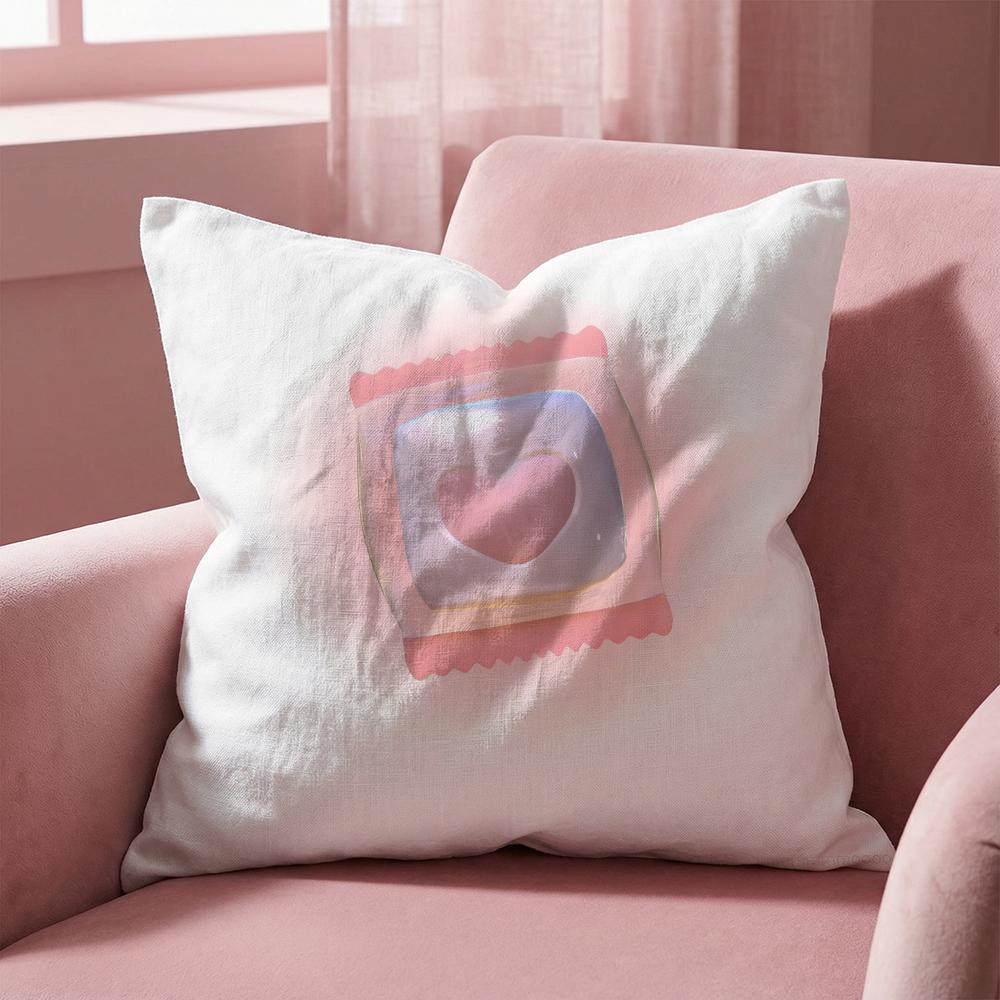Pink candy Cushion Cover Multi-Scene Pillow Cover for Home & Car - Reversible, Soft & Durable for Daily Use