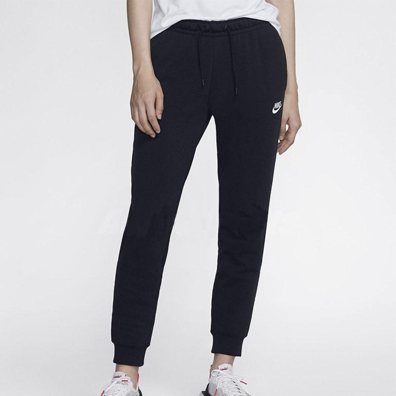 Nike As W Nsw Essential Pant Reg Flc Ribbed Velvet Sports Casual Long Pants Women Pants Black CI1197-010