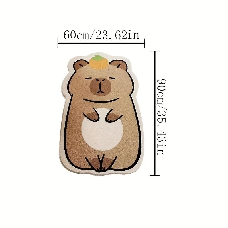 Kawaii Capybara Plüsch Flauschig Rutschfest Warm Teppich Weiche Dekoration Bodenmatte Für Schlafzimmer Eingangsbereich Nachttisch