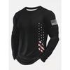 Vintage Men's Long Sleeve T-Shirt, Striped Printed Top, 3D Striped Print Loose Streetwear