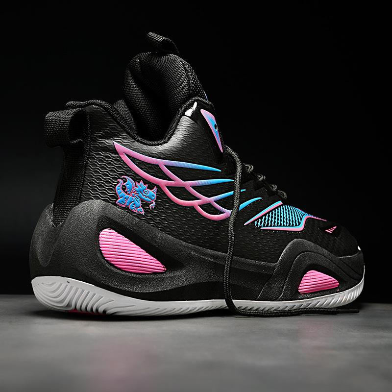 Paar Basketballschuhe Bequem Atmungsaktiv Mode Sportschuhe Jugend Tatsächlicher Kampf Basketballschuhe Dämpfung Rückprall