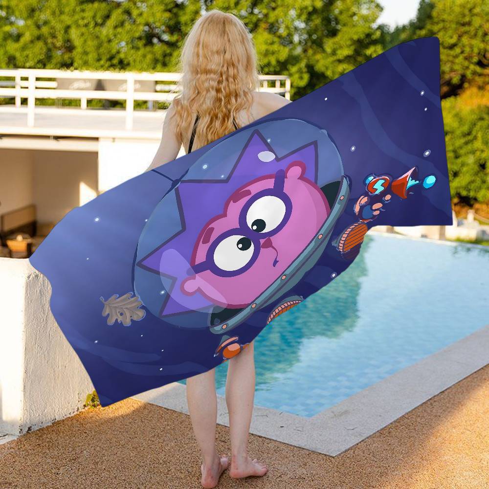 Cartoon Animation Popular S-Smeshariki Anime Beach Swimming Towel Absorbent Washcloth Children's Gifts For Travel Camping Gym