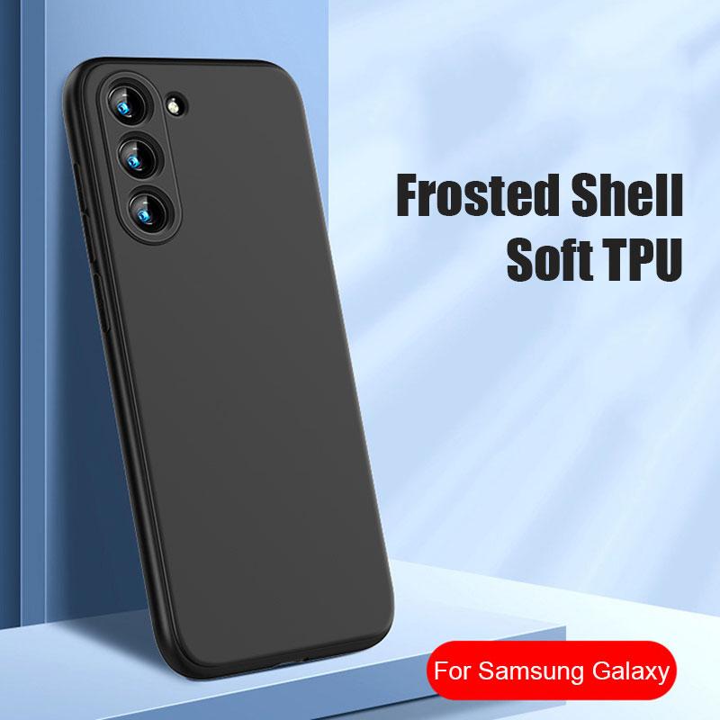 Black Phone Case For For Samsung Galaxy S23 S24 S25 Ultra S22 Plus S21 Fe A06 A16 A26 A36 A56 A07 A17 Soft Back Cover Case