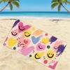 1pc of Mindful Painting Experience Theme Beach Towel, Smile Day Beach Towel, Soft, Absorbent, Quick-drying, Source of Happiness