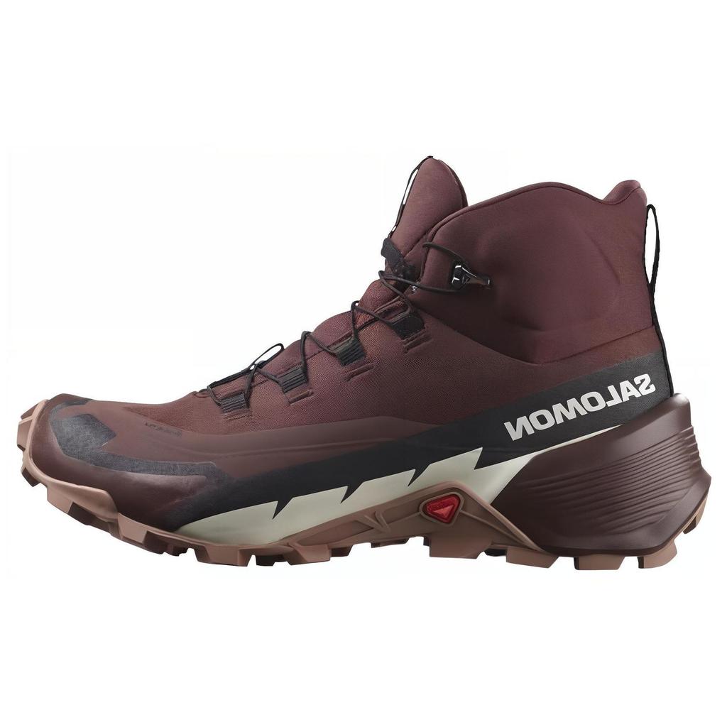 SALOMON Cross Hike 2 Round Toe Comfortable Shock Absorbing Non-Slip Mid-Top Outdoor Functional Shoes Women Shoes Brown 470608