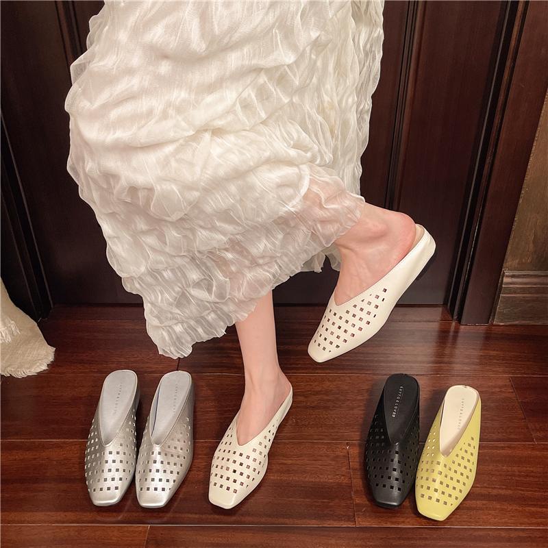 Flats Women Slippers Designer Mules Shoes Summer Woman's Sandals 2025 Casual Dress Flip Flops New Sandalias De Mujer