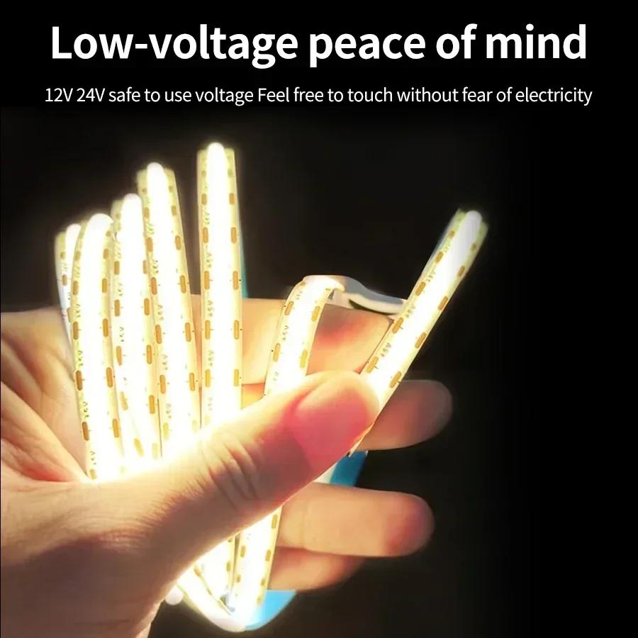 

1M 2M 3M 5V USB COB LED Light Strip Touch Linear Dimming Flexible Diode Tape Indoor Lighting TV Mirror Backlight Room Decor 1m