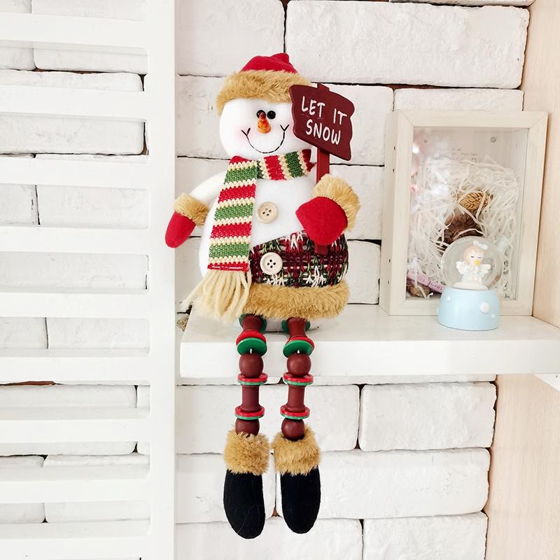New Christmas Dolls Tree Decor New Year Ornament Reindeer Snowman Santa Claus Sitting Doll Decoration Merry Christmas
