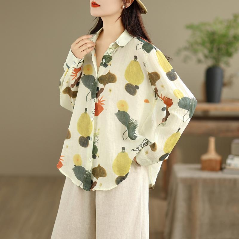 DIMANAF 2025 Women Blouse T-Shirt Vintage Fashion Casual Loose Tops Basic Tees