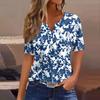 Women's T Shirt Tee Print Button Short Sleeve Daily Weekend Fashion Basic V- Neck Regular Top