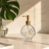 Muschel Lotion Flasche 400ML Strand Nachfüllbarer Seifenspender, Flüssiger Hand Glas Behälter Behälter, Pumpe für Badezimmer Küchenarbeitsplatte Spender