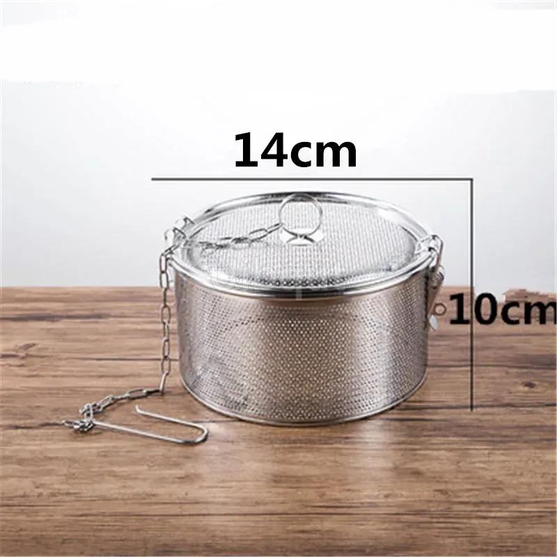 Kulatý otvor 304 nerezová ocelová kořenící taška na omáčku, polévku, chuť koření, košík, solný hrnec, oddělovač strusky, cedník, sítka