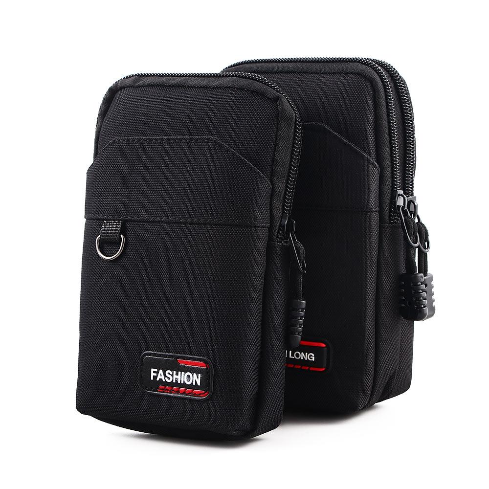 Single/Double Layer Nylon Colth Belt Waist Bag Men Phone Pouch Waist Fanny Pack Mobile Phone Bags