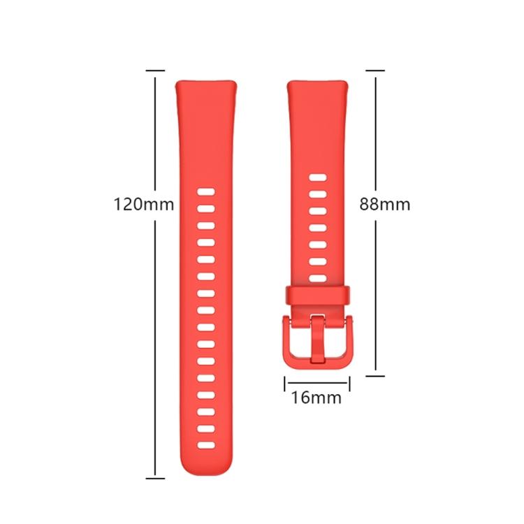 Für Huawei Band 8 16mm einfarbiges Silikon-Ersatz-Uhrenarmband