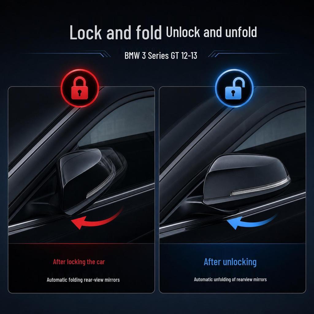 BMW 3 Series GT (2012-13) Electric Folding Rearview Mirror Set for Lock/Unlock Modification