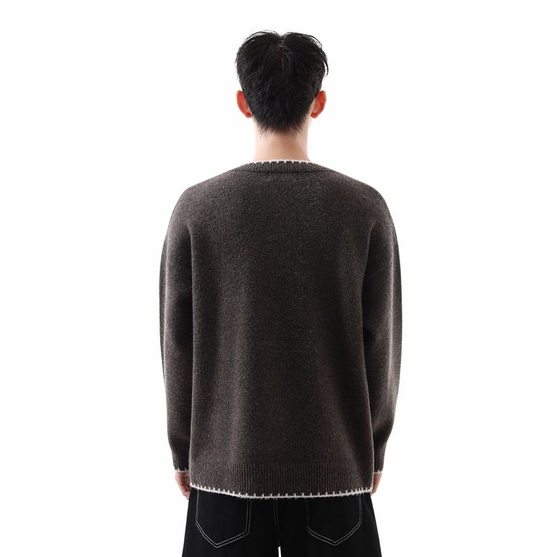 51 Hip-Hop American Style Loose Casual Knitwear for Men, Autumn Trendy Brand Oversize Relaxed Vintage Sweater
