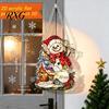 Atmosphere Decoration for Windows Colorful Acrylic Suncatcher, Stained Glass Style Christmas Hanging Ornaments, Santa Claus Decorations Snowman