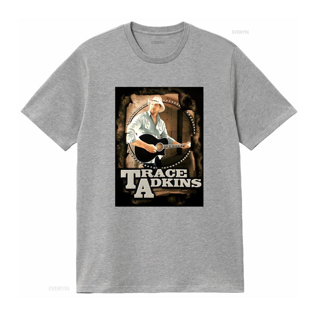 Vintage Retro Trace Adkins Country Music Cowboy Guitar Print Casual T Shirt Vintage Washed Fashion Stylish Unisex Slightly