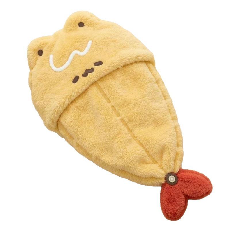 Fried Shrimp Dry Headband Coral Fleece Women's Thick Quick-drying Headscarf Thick Quick-drying Bath Cap Coral Fleece Dry Headband