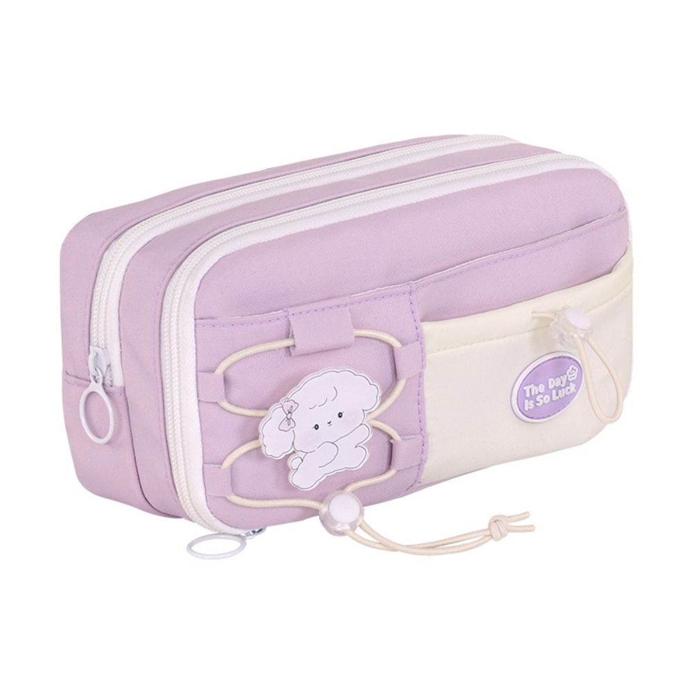 Flip Style Cute Pencil Pouch Large Capacity Gel Pen Organizer Simple Student Pencil Case  Gift