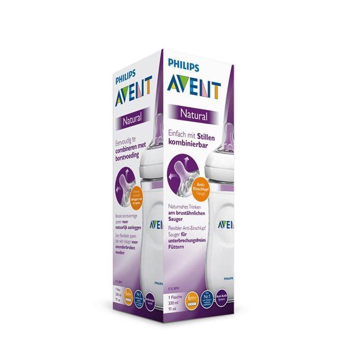 Avent - SCF036/17 - Biberon Natural 330 ml - 6 mois et + (Débit Rapide)