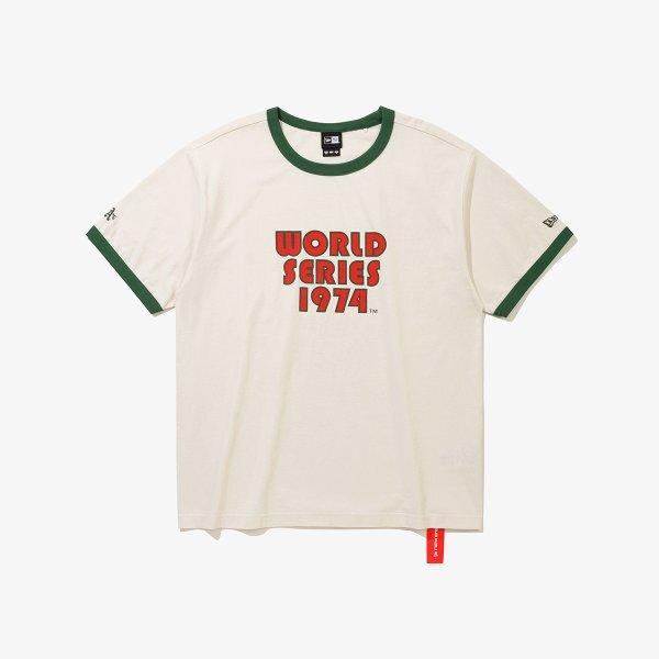 

New Era Oakland AThleTics World Series Ringer T shirT Cream 15147504 OPEN WHITE/L