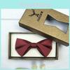 Elegant Black And Burgundy Wedding Bow Tie For Formal Occasion Wear
