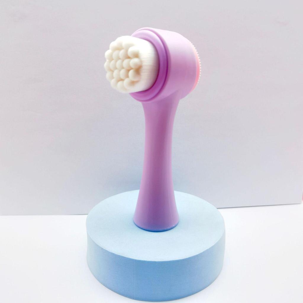 Weiche Silikon-Doppelseiten-Gesichtsbürste zur Reinigung, zum Auftragen von Make-up und zur Entfernung von Mitessern
