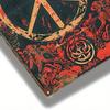 1pc Red Peace Symbol Metal Sign, Vintage Iron Wall Decor, 2D Flat Painting Hanging Sign for Home Bar Restaurant