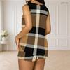 Women Plus Size Ring Strap Sleeveless Geometric Printed Tank Top And Pocket Shorts Two Piece Set